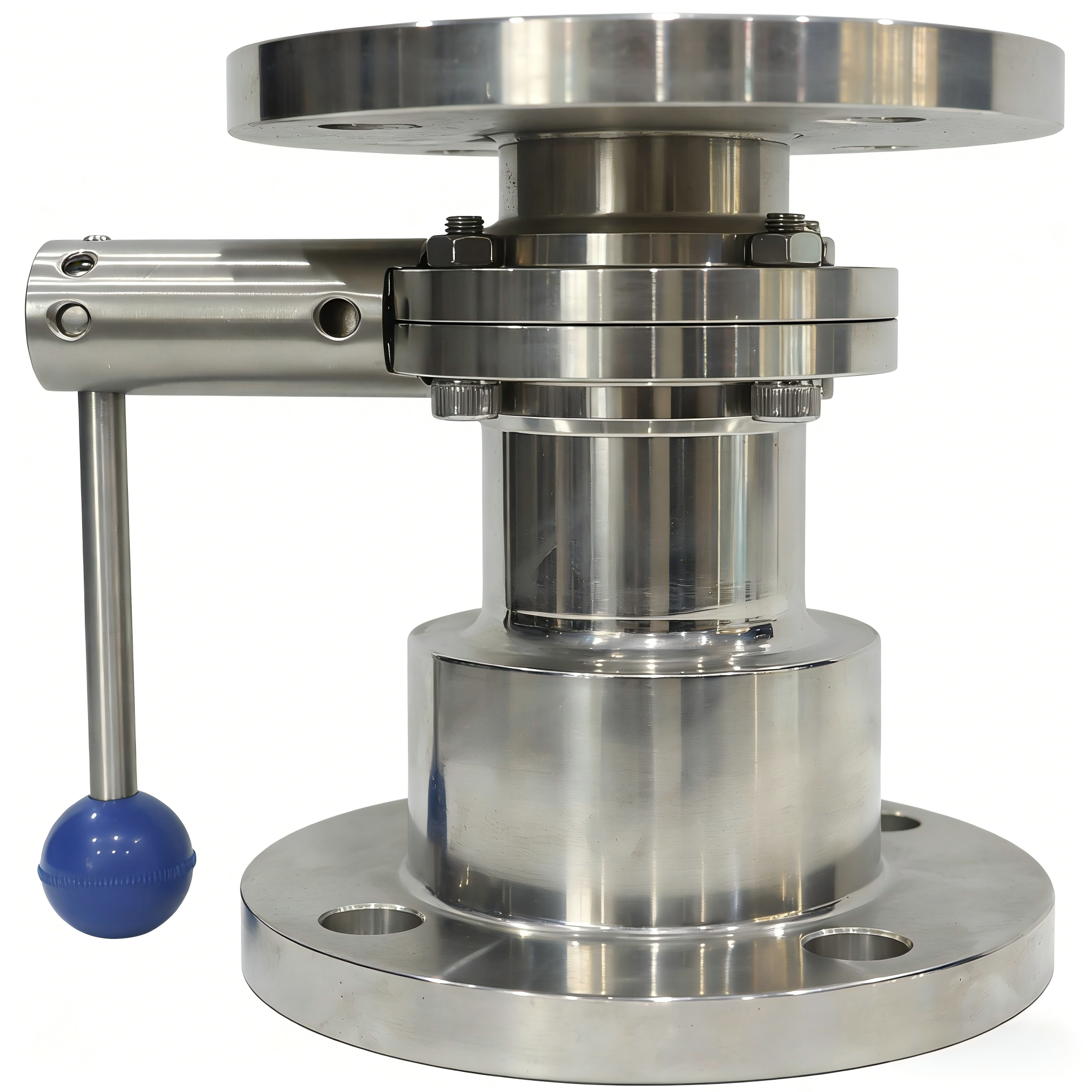 Stainless steel flange type manual DN100 milk water butterfly valve