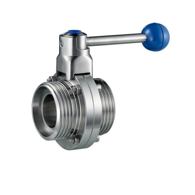 Stainless Steel Food Grade Thread Connection Manual Butterfly Valve 