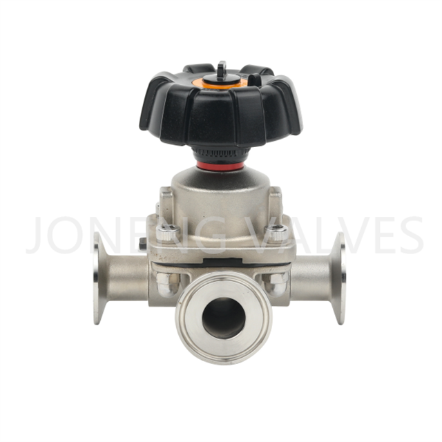 Stainless Steel SS316L Aseptic Tri-clamp Three-way Diaphragm Valve