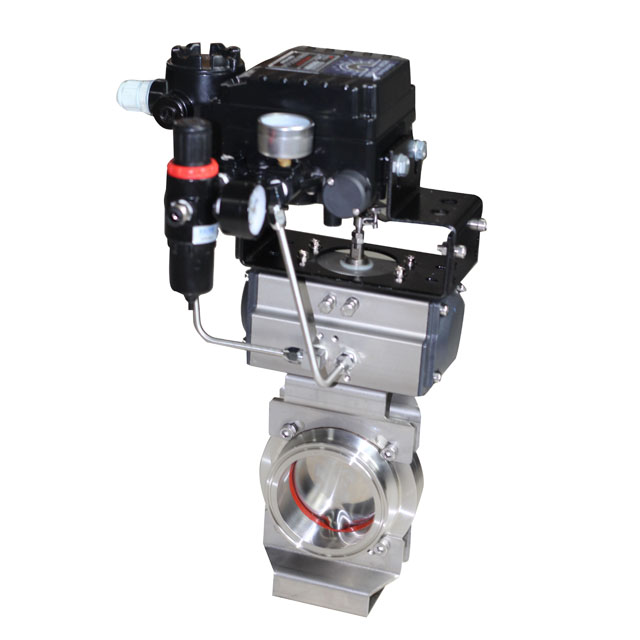 Pneumatic Sanitary Stainless Steel Clamped High Performance Butterfly Valve