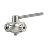 Stainless Steel Sanitary Manual 4-Way Single Port Tri-Clamp Plug Valve