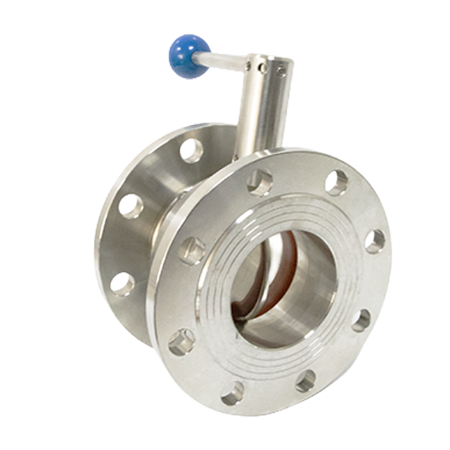 Flange End Sanitary Stainless Steel Butterfly Valve with Manual Handle