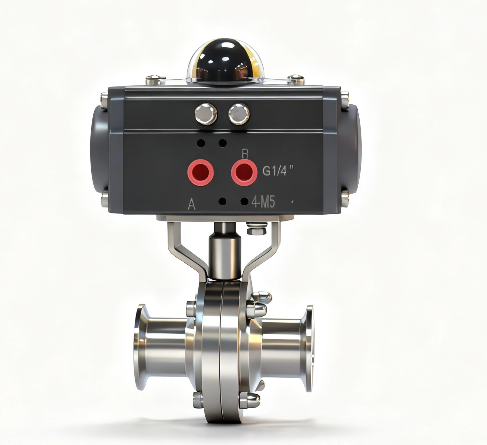 Stainless Steel Sanitary Weld Pneumatic Actuated Switch Butterfly Valve
