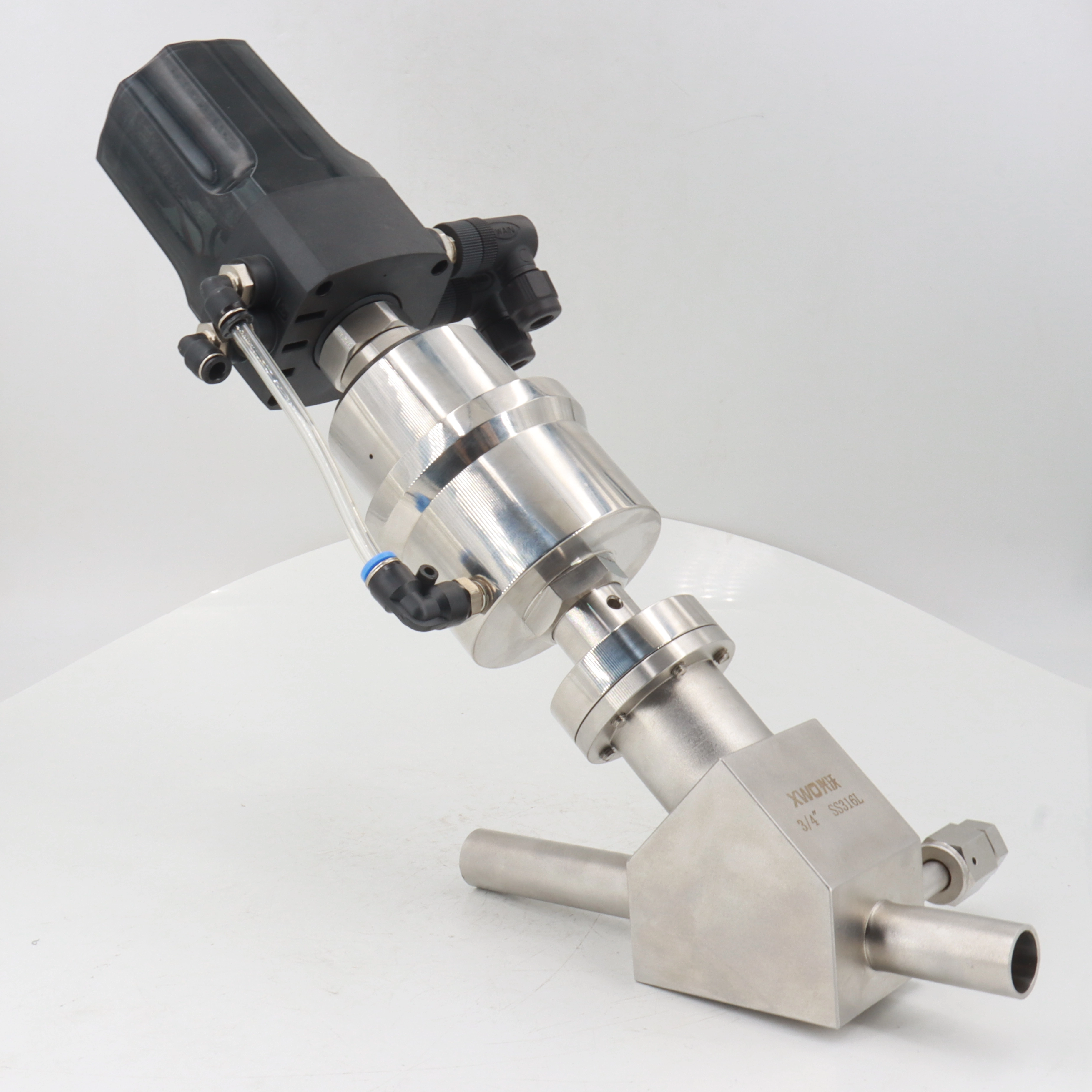 Stainless steel Y-type intelligent regulating pneumatic angle seat valve