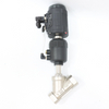 Stainless Steel Sanitary Pneumatic Plastic Head Intelligent Positioning Angle Seat Valve