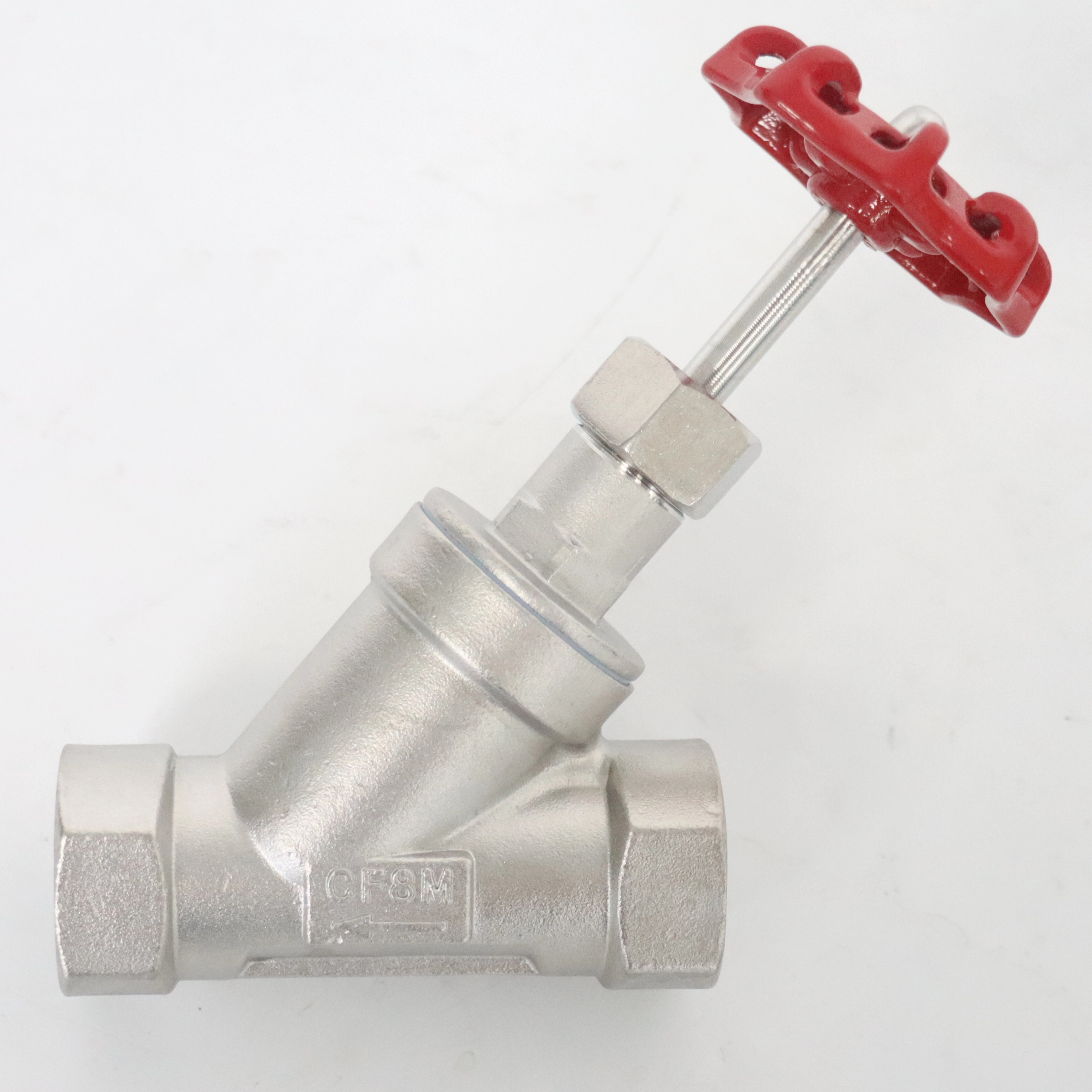 Sanitary Stainless Steel Head Manual Threaded Angle Seat Valve