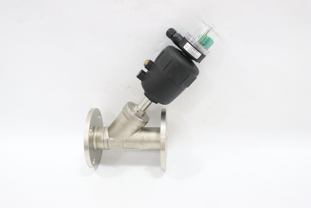 Stainless Steel Two-way Flange Pneumatic Plastic Head Angle Seat Valve