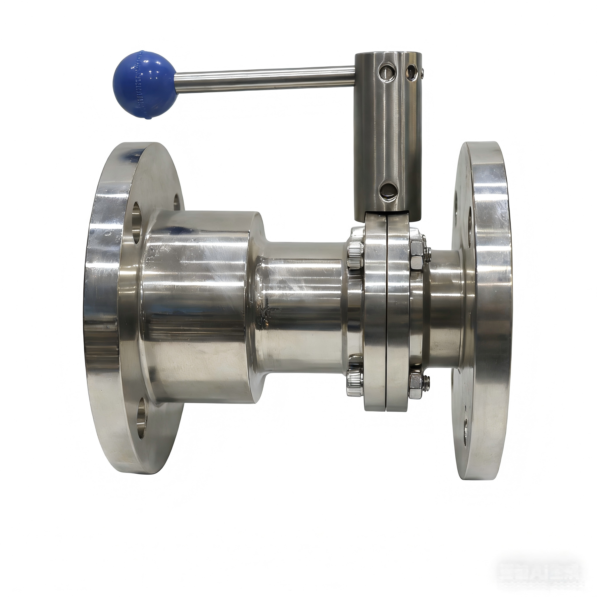Stainless steel flange type manual DN100 milk water butterfly valve