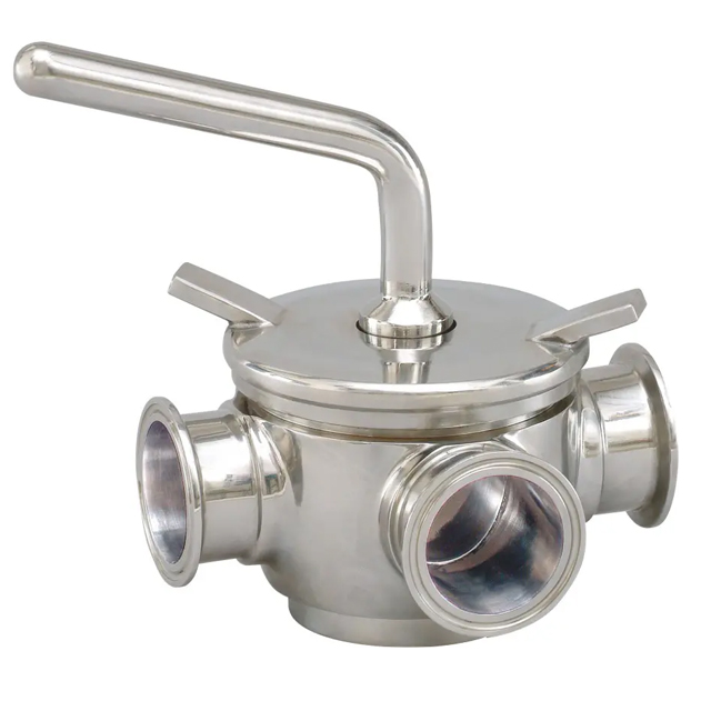 Stainless Steel Quick Release 3 Way Port Plug Valve with Clamp