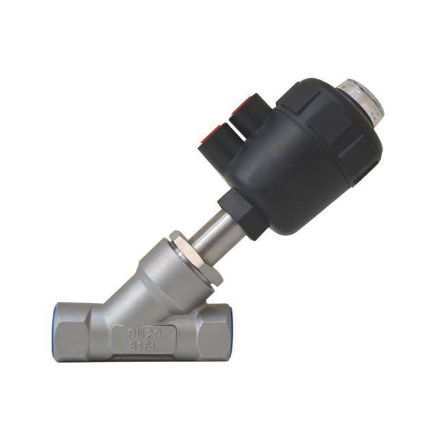 SS304 Hygienic Air Actuated Piston Operated Angle Seat Valve 