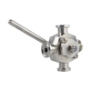 Stainless Steel Sanitary Manual 4-Way Single Port Tri-Clamp Plug Valve