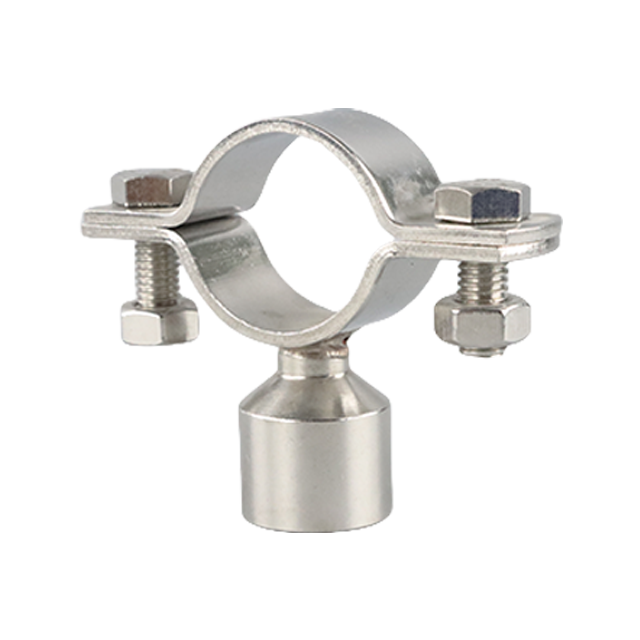  Stainless Steel Round Bolted Pipe Clip with Threaded Boss