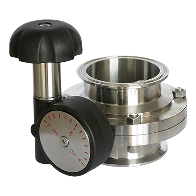 Stainless Steel Tri Clamp Butterfly Valve with Micro Metric Rotary Turning Hand