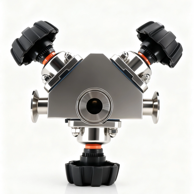 316L Sanitary Grade Multi-channel Biopharmaceutical Manual Diaphragm Valve
