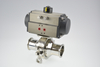 Stainless steel actuator intermediate clamp non-retention ball valve
