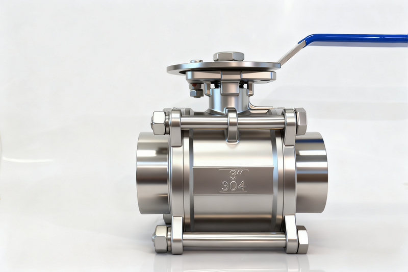 Sanitary stainless steel three-piece weld floating ball valve