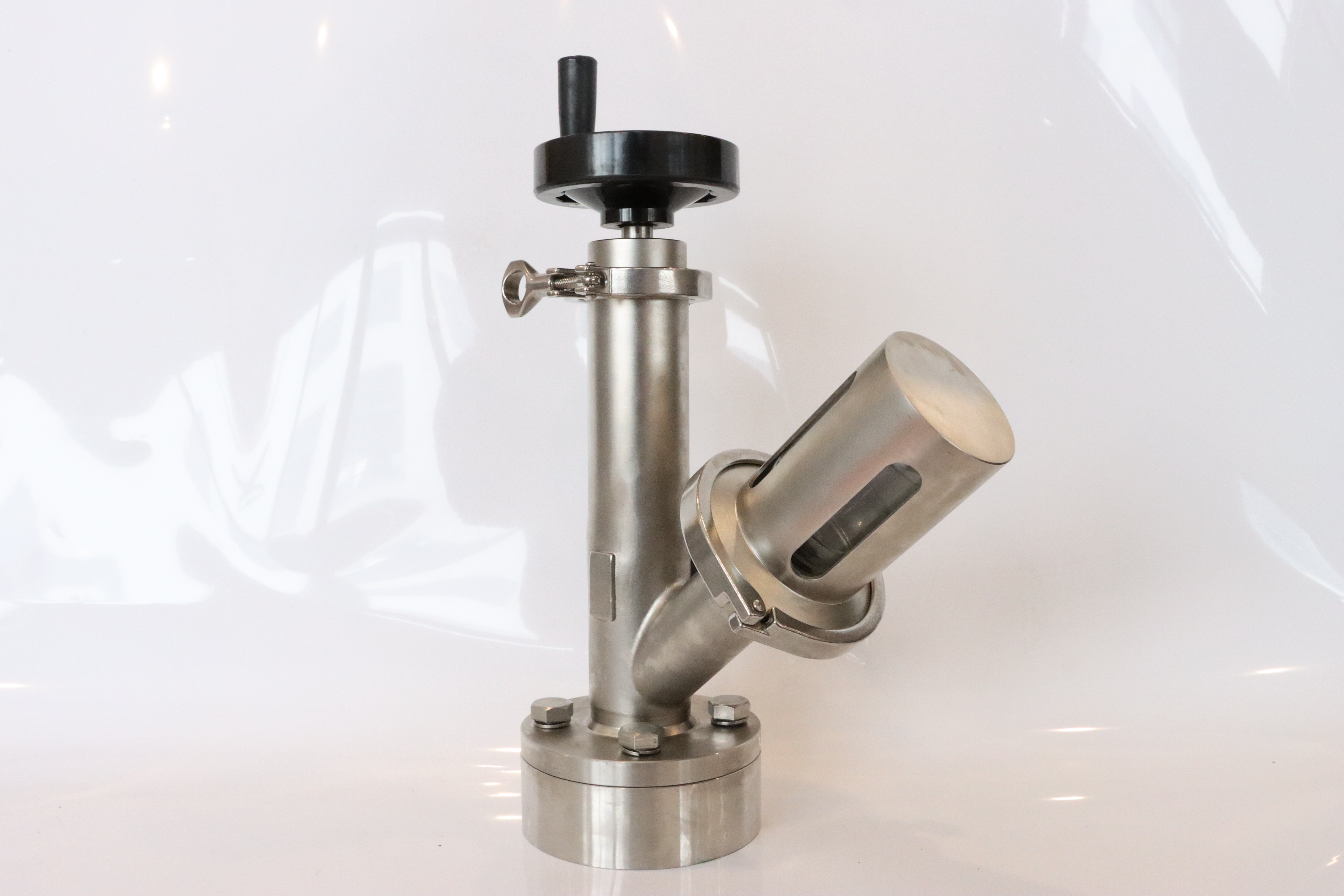 Stainless steel sanitary push-button vacuum plunger oil sampling valve