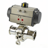 Stainless steel actuator intermediate clamp non-retention ball valve