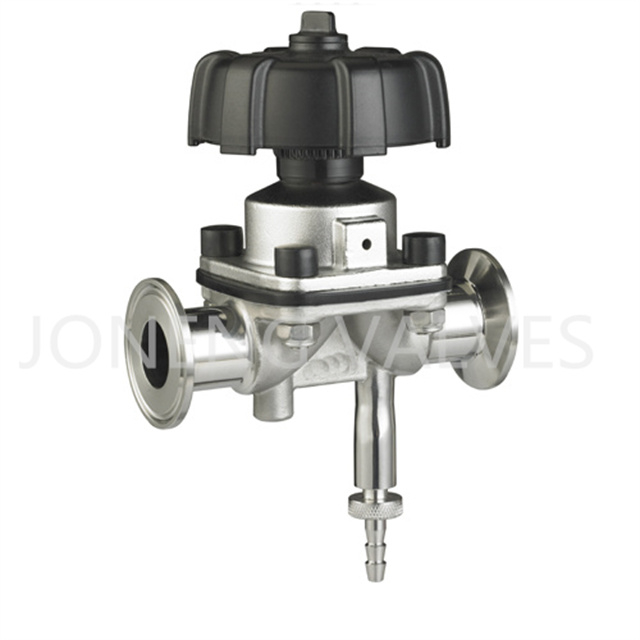 SS316L Sanitary Clamped Diaphragm Valve with Hose Connector