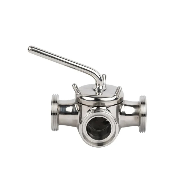 Stainless Steel Hygienic Conical 3 Way Plug Valve with Union