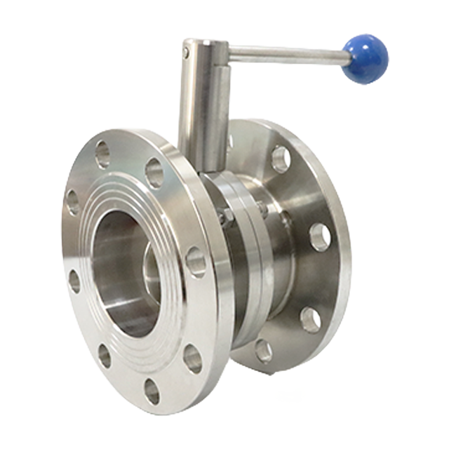 Flange End Sanitary Stainless Steel Butterfly Valve with Manual Handle