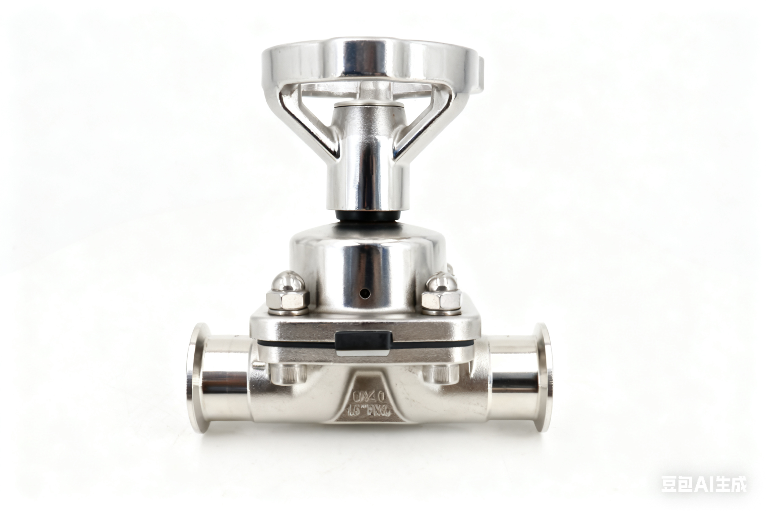 Stainless Steel Sanitary Manual Fluoropolymer-lined Diaphragm Valve