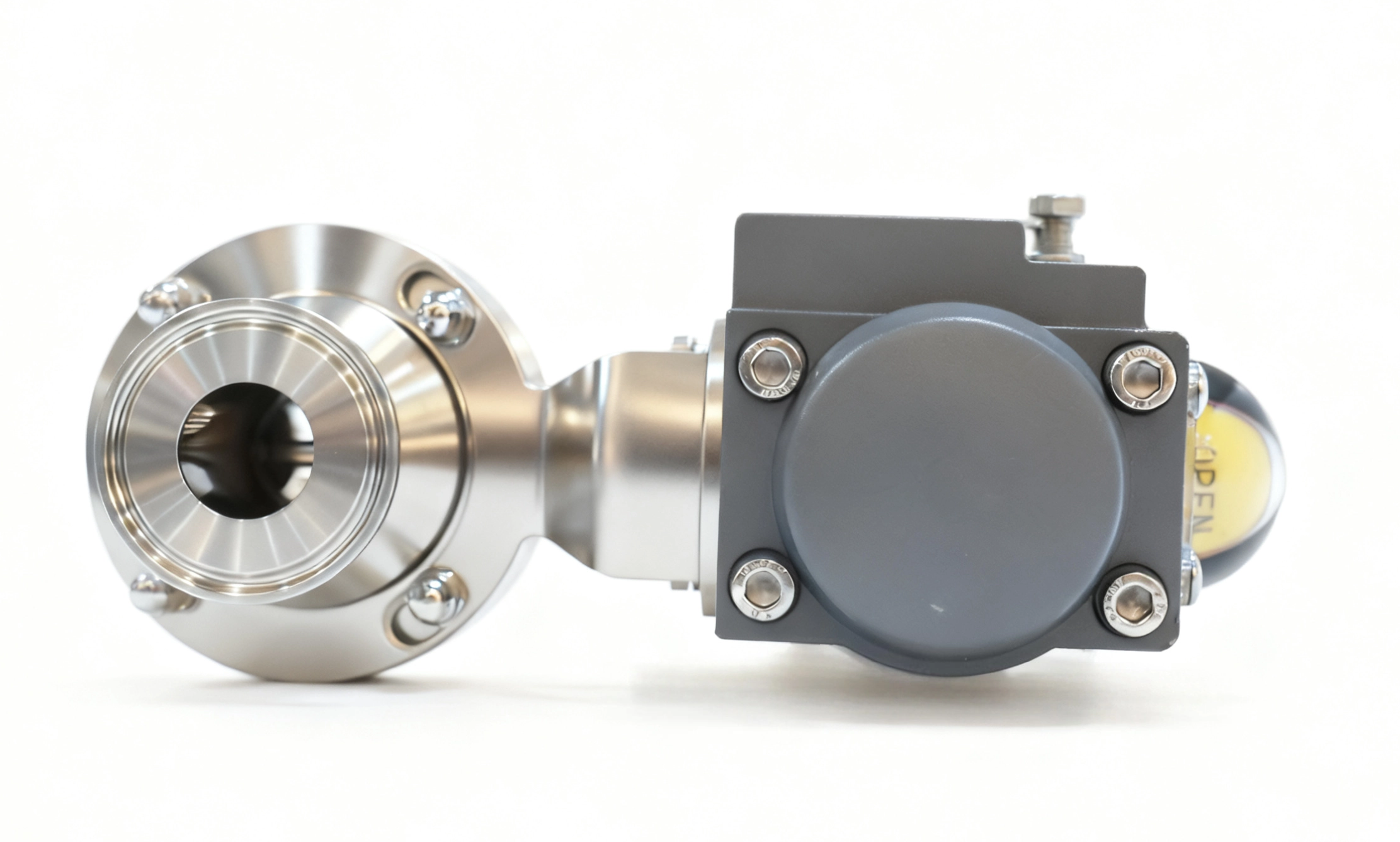 Stainless Steel Sanitary Weld Pneumatic Actuated Switch Butterfly Valve