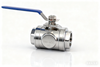 Stainless steel three-way internal thread manual ball valve