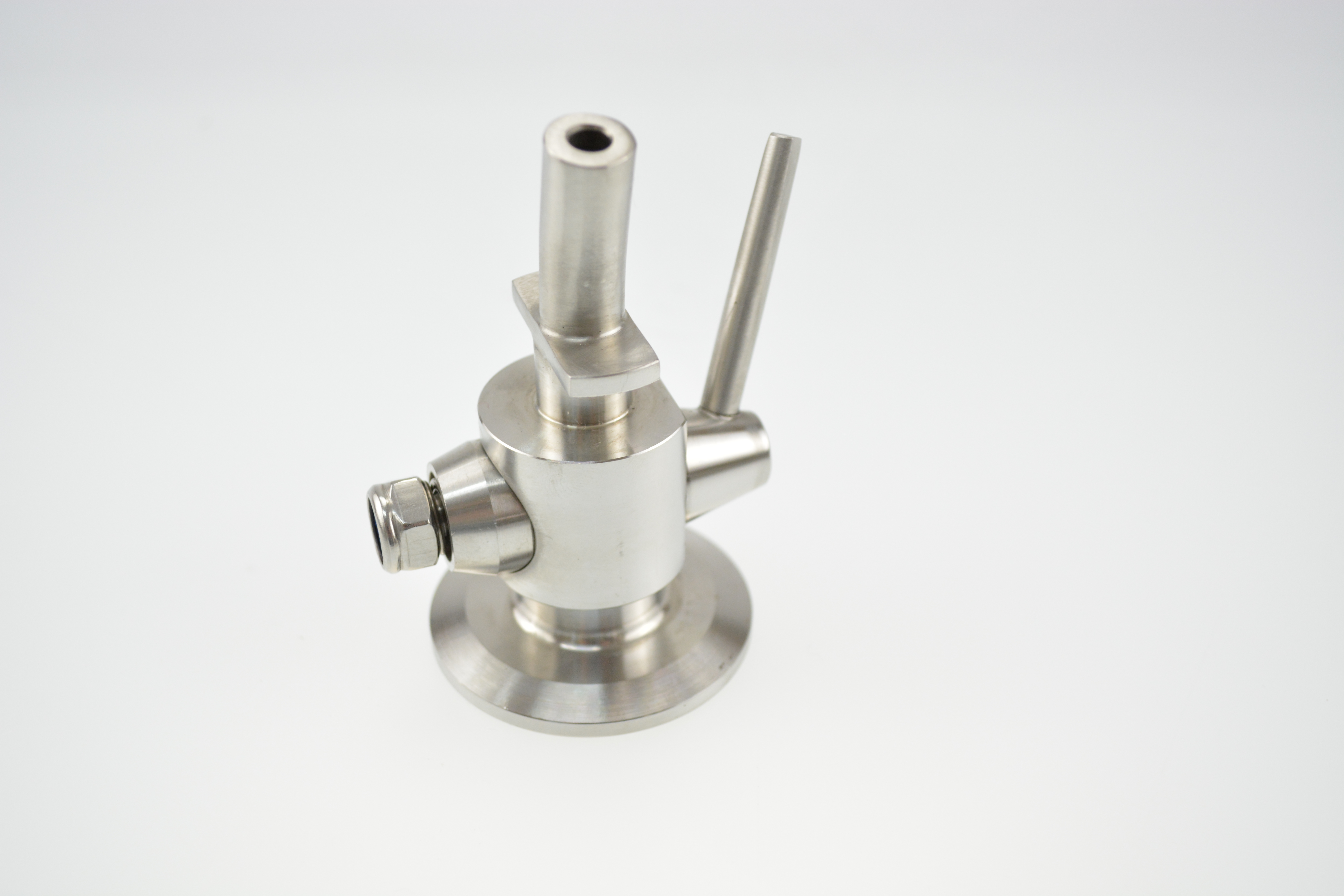 Stainless steel food-grade beer sampling valve