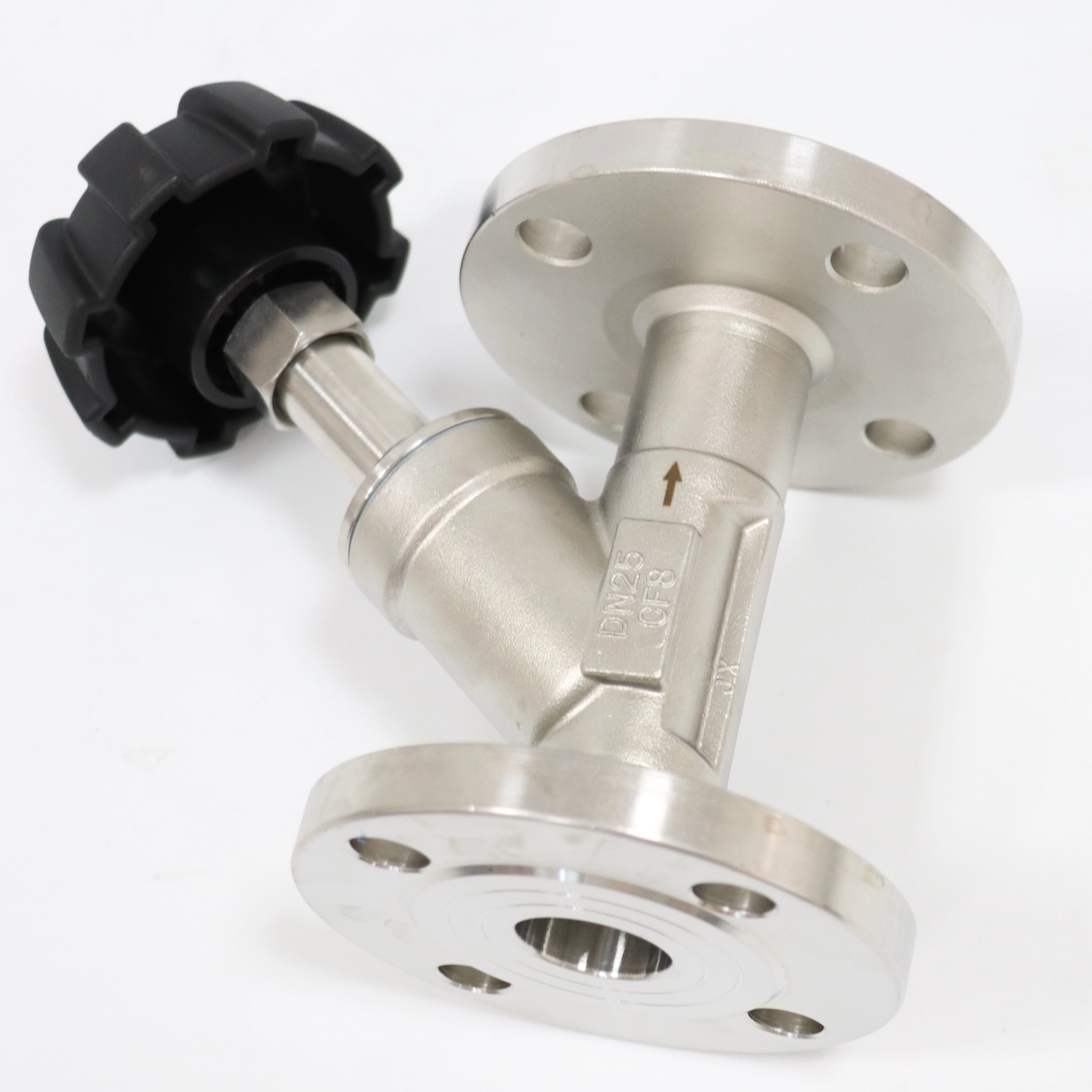 Stainless Steel Flange Steam Valve Plastic Head Manual Angle Seat Valve