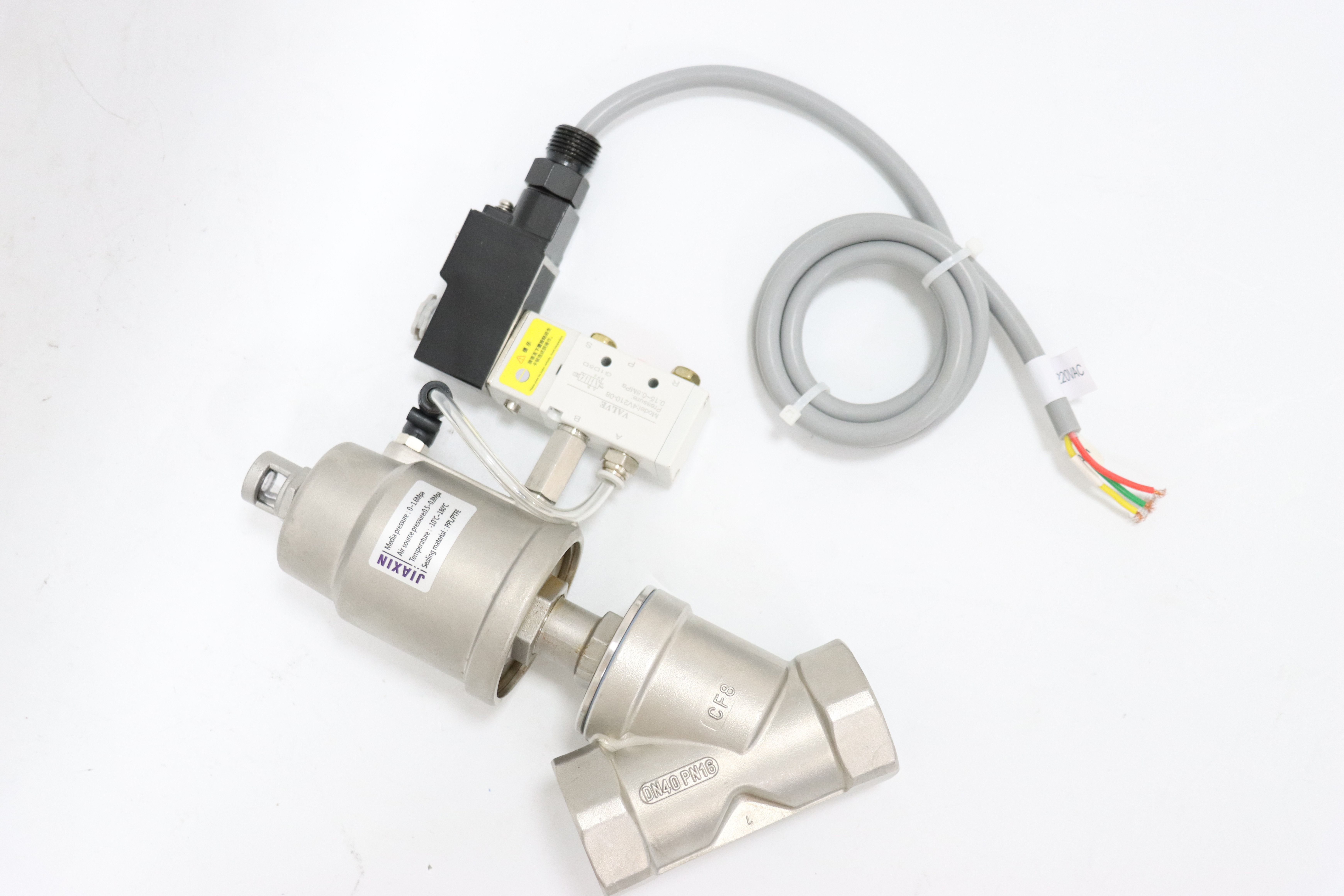 Stainless Steel Sanitary Pneumatic Threaded Piston Angle Seat Valve