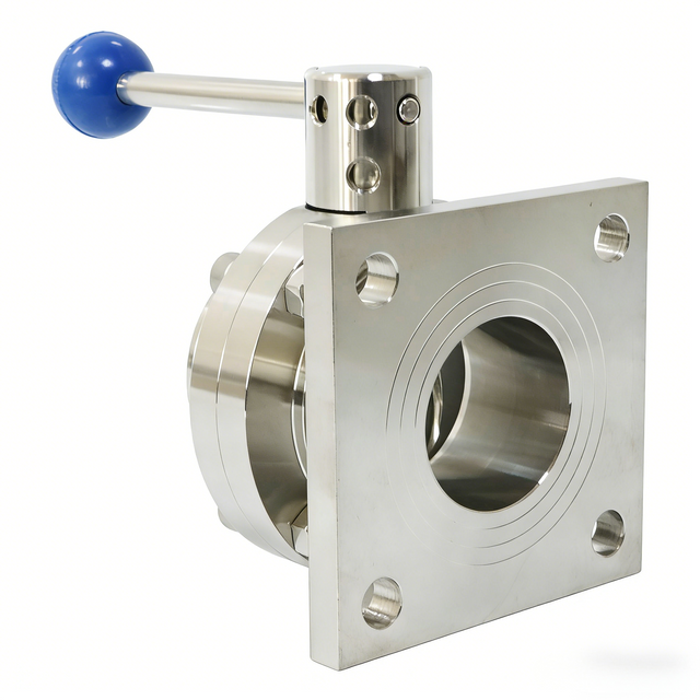 STAINLESS STEEL Sanitary Double Flange Rotary Butterfly Valve