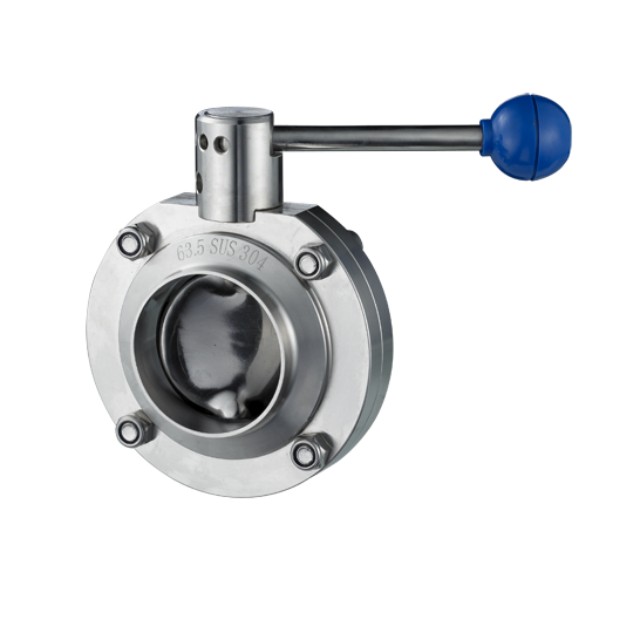 Two-way Manual Stainless Steel Sanitary Butterfly Valve 