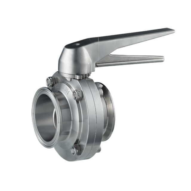 Compact Stainless Steel Sanitary Tri-clamp Butterfly Control Valve 
