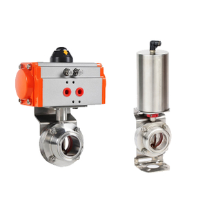 Stainless Steel Adjustable Two Way Compatible Pneumatic Butterfly Valve