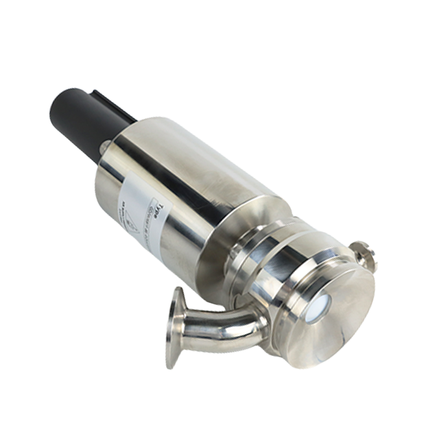 Sanitary Stainless Steel Clamped Elbow Type Sanitary Pneumatic Tank Bottom Discharge Valve 