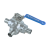 Sanitary Stainless Steel Welded Three-Way Ball Valve with Manual Lever Handle