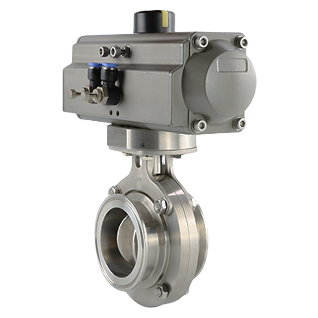 Hygienic Stainless Steel Tri Clamp Horizontal Pneumatic Butterfly Valve