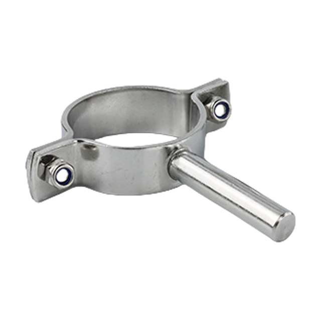  Stainless Steel Sanitary Round Pipe Hanger with Solid Bar 