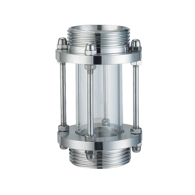 Sanitary Stainless Steel Straight Type Inline Pipe Sight Glass with Male Thread Connection 