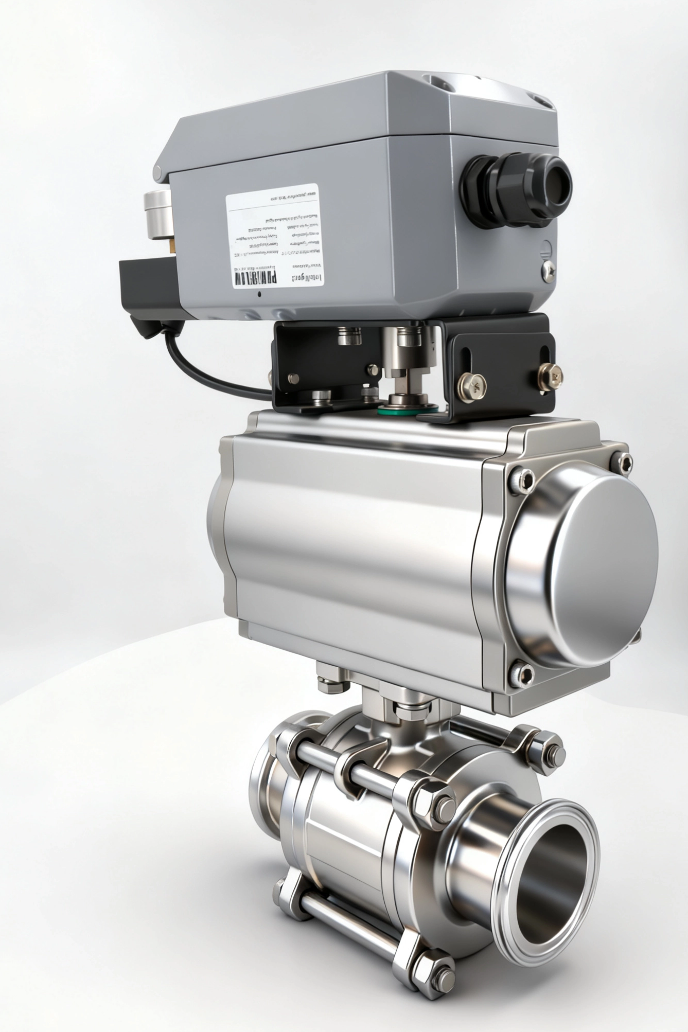 Stainless steel sanitary positioner pneumatic regulating ball valve