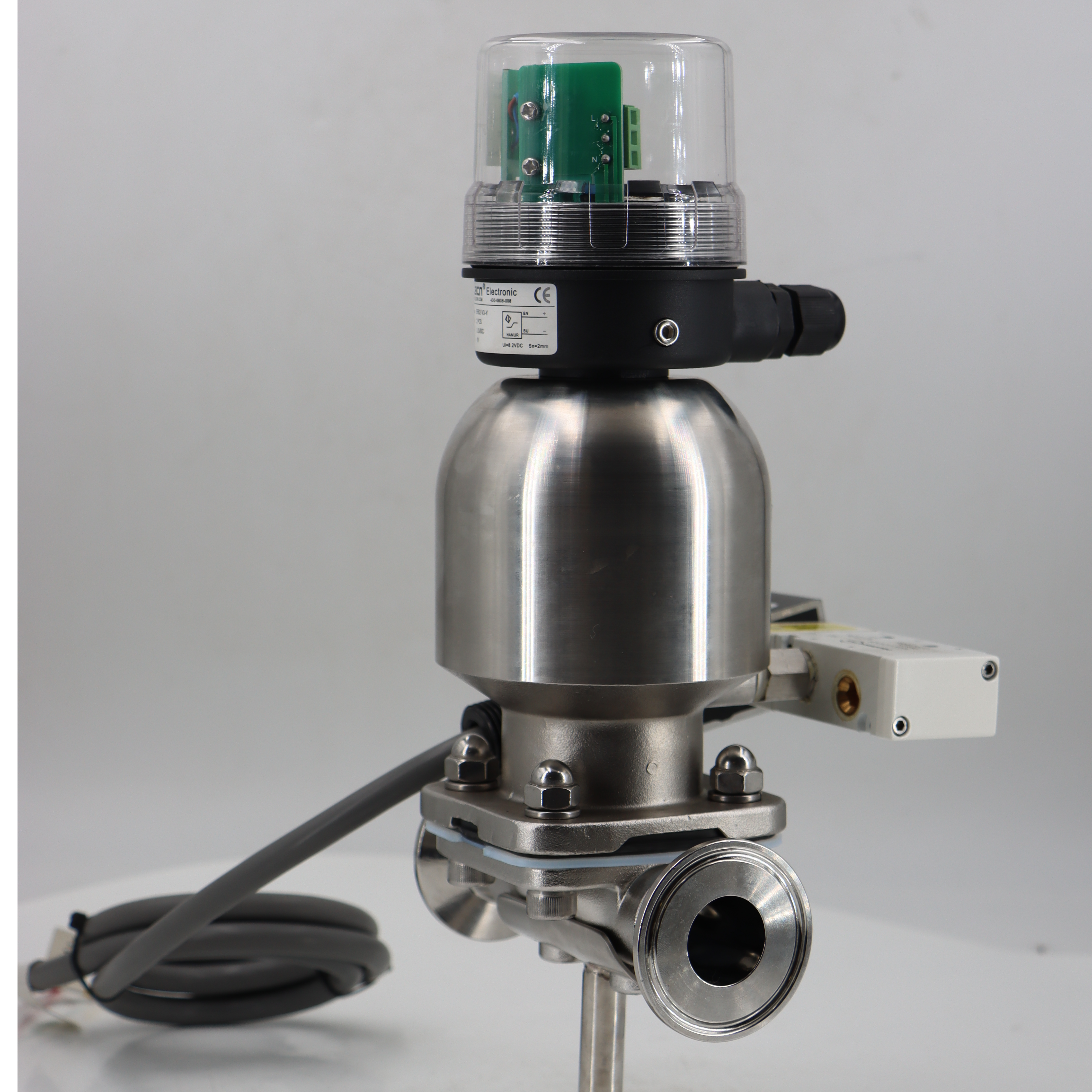 Stainless steel sanitary ptfe lined rubber pneumatic diaphragm valve