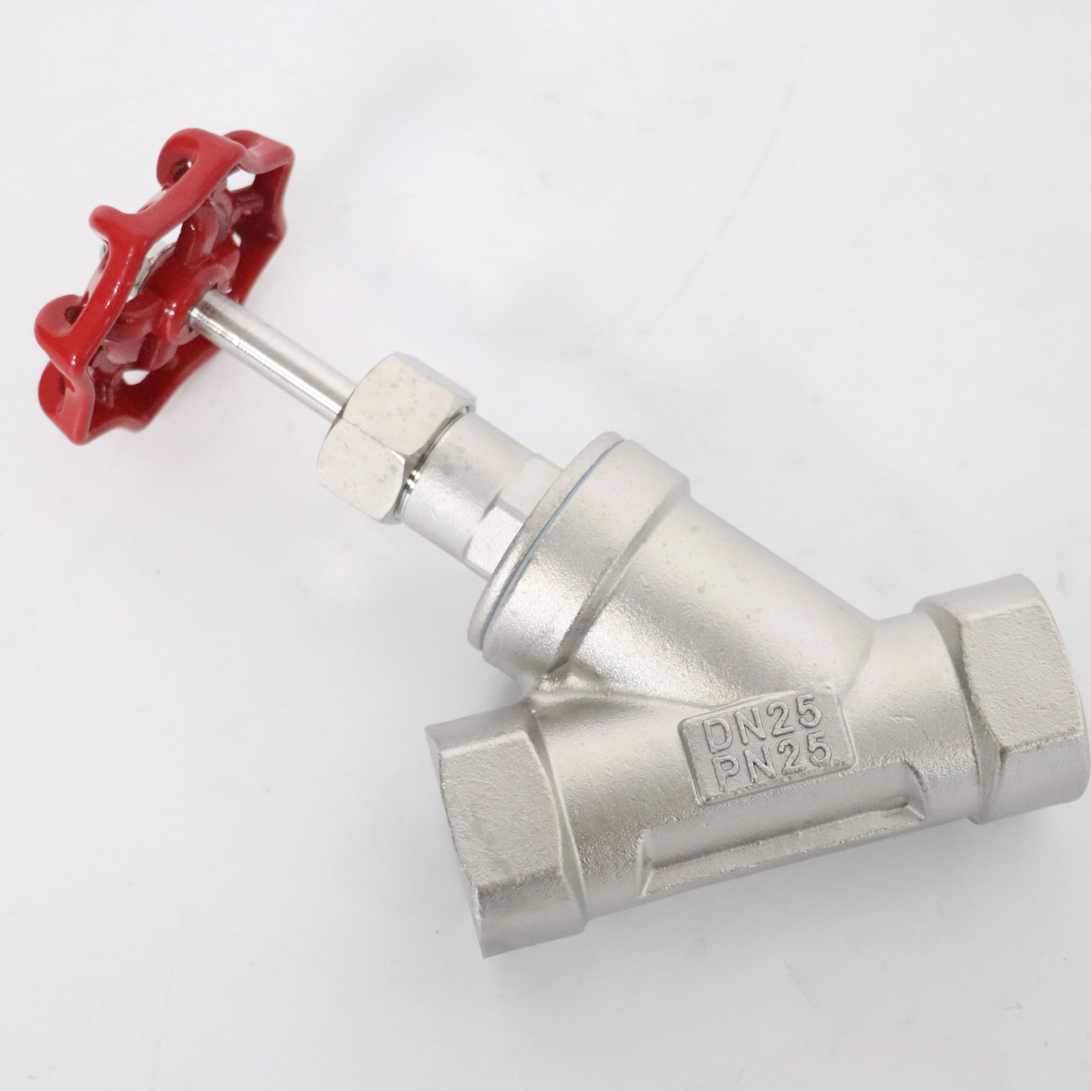 Sanitary Stainless Steel Head Manual Threaded Angle Seat Valve