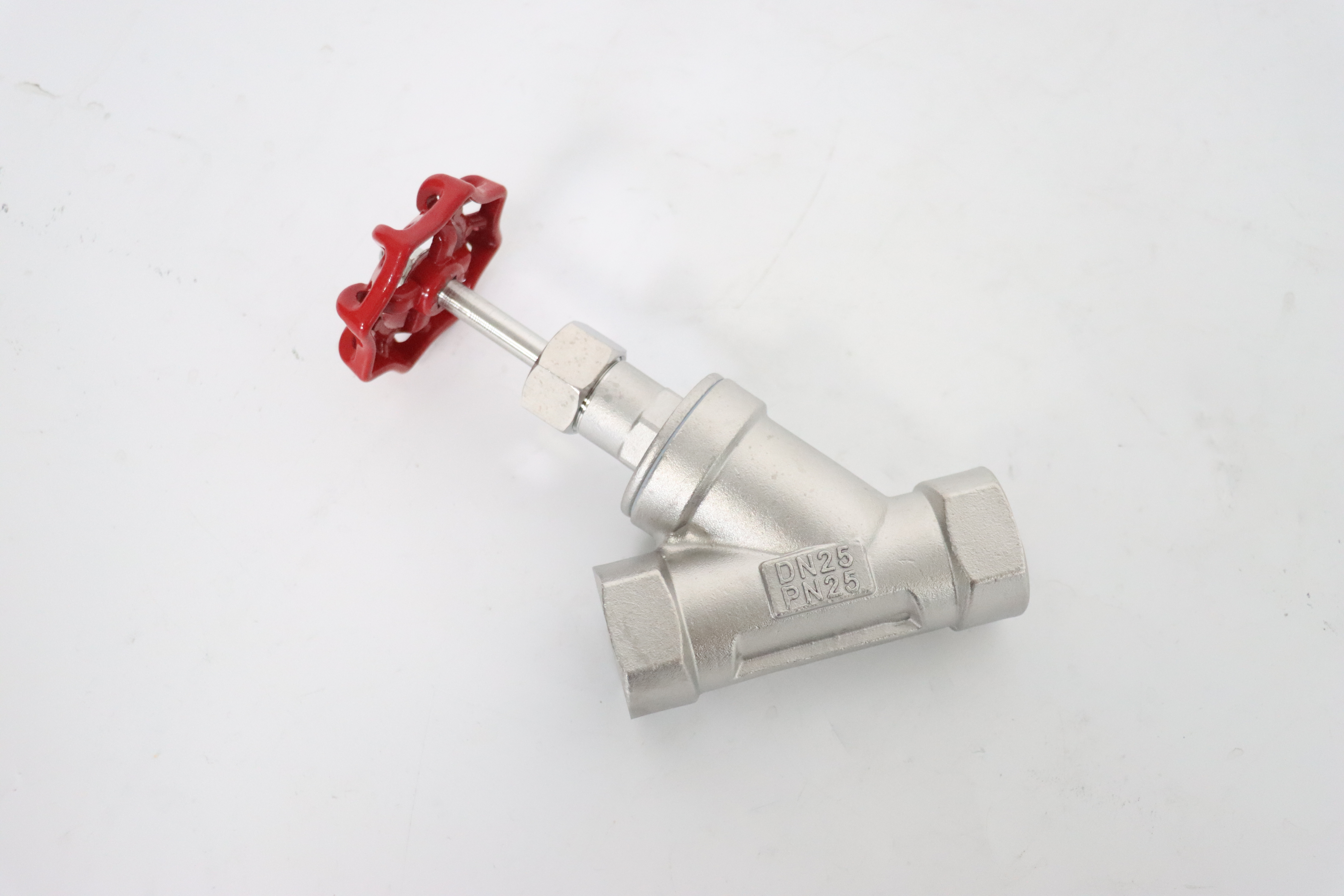 Sanitary Stainless Steel Head Manual Threaded Angle Seat Valve