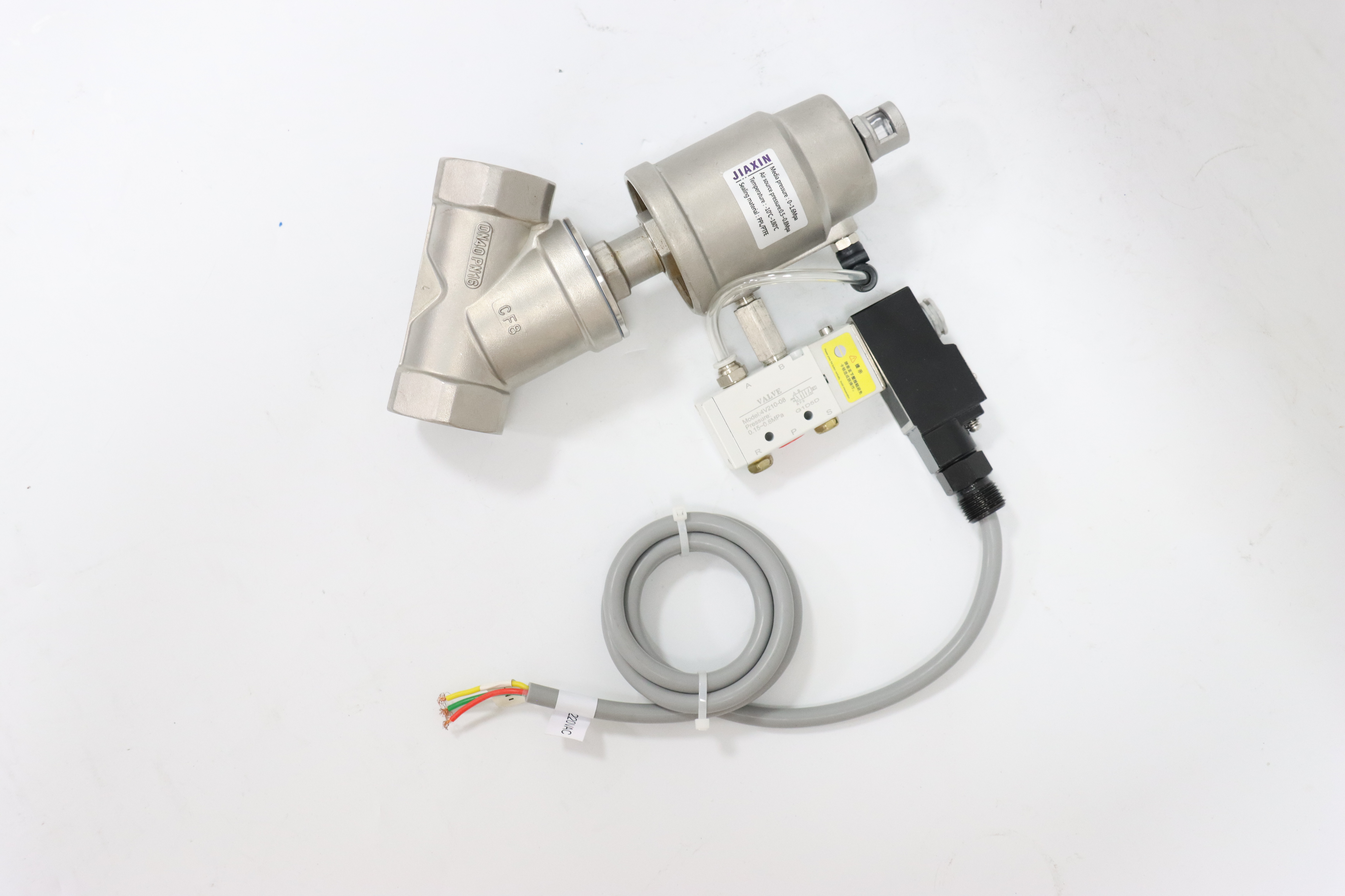 Stainless Steel Sanitary Pneumatic Threaded Piston Angle Seat Valve
