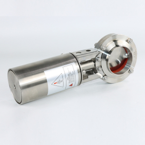 Stainless Steel Sanitary ISO Adjustable Vertical Vacuum Pneumatic Butterfly Valve 