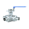 Sanitary Stainless Steel Welded Three-Way Ball Valve with Manual Lever Handle