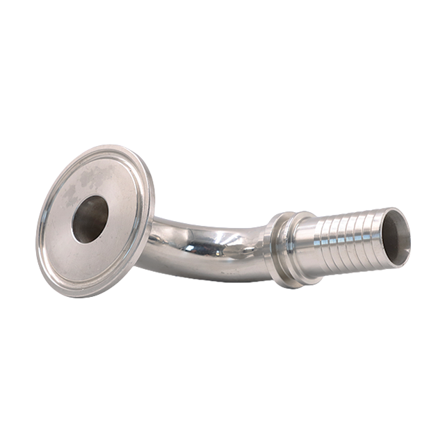 Sanitary Stainless Steel Food Grade Tri Clamp - Hose Barb 90 degree bend Adaptor Fitting