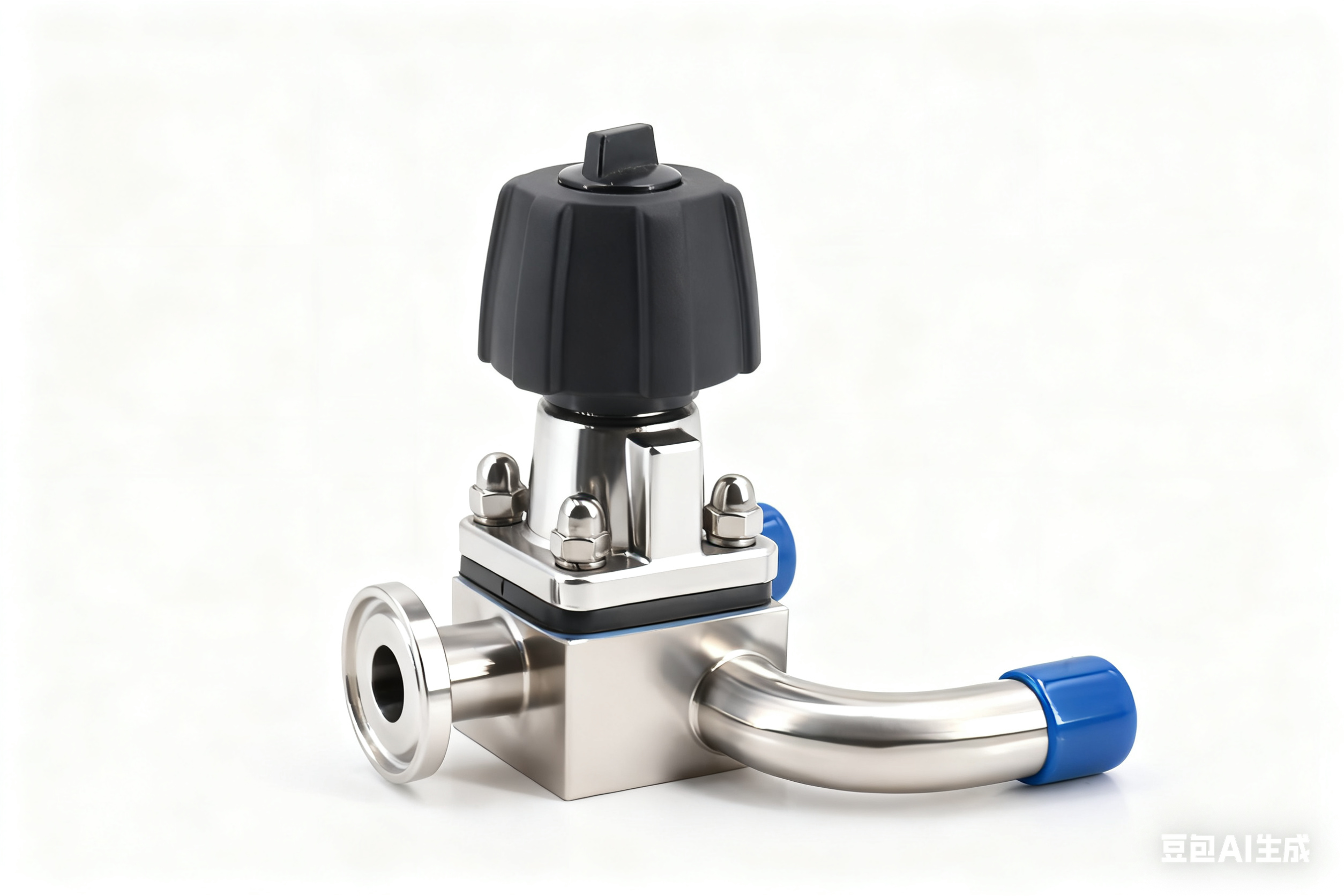 Stainless steel aseptic manual U-shaped diaphragm valve