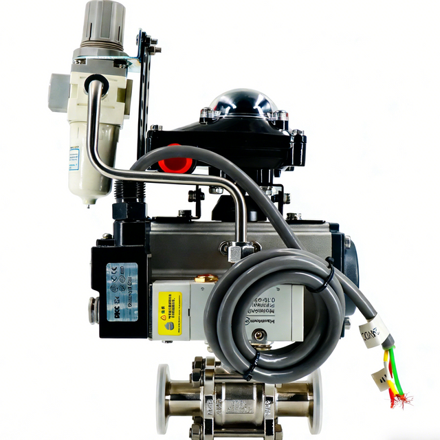 Stainless Steel Sanitary Straight-through Pneumatic Quick-install Ball Valve